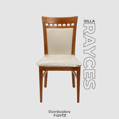 silla tapizado blanco de madera